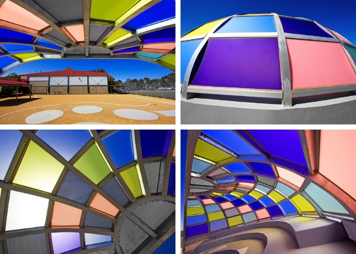 Colourful Acrylic Sheet Panels for Amphitheatre from Mitchell Group