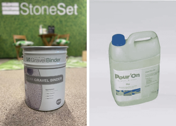 Porous Paving Clear Pour-On Gravel Binders from StoneSet