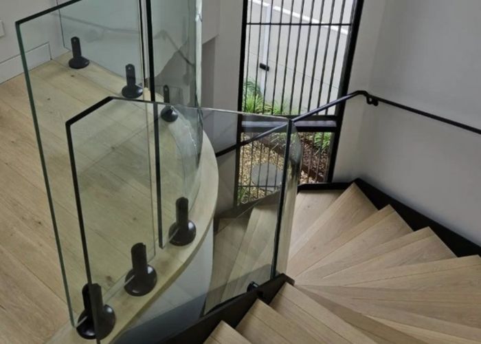 Curved Glass Balustrades for Staircases by Bent & Curved Glass