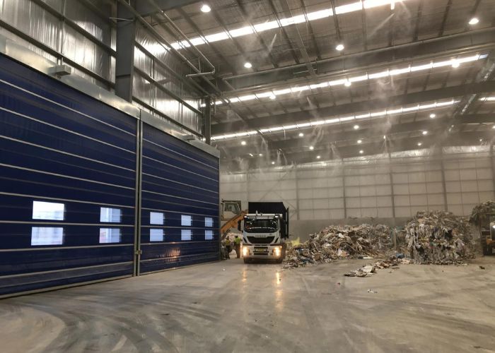 Large Fold Up Doors for Industrial Projects by DMF International