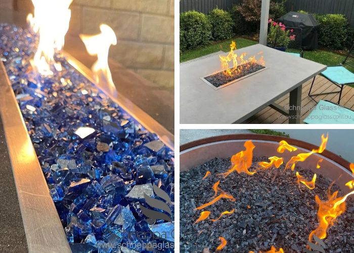 Fire Glass Rocks for Outdoor Fire Pits by Schneppa Glass