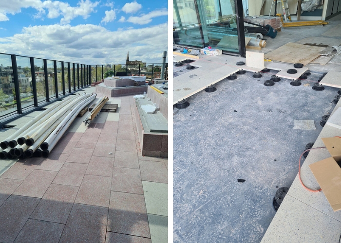 Waterproofing and Raised Paver Systems at Fitzroy Gasworks by Pasco