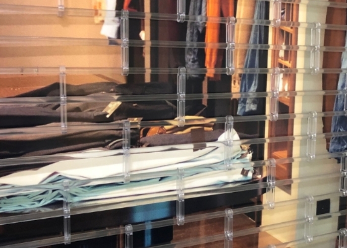 Clear Security Grilles for Retail Shops by KRGS Doors