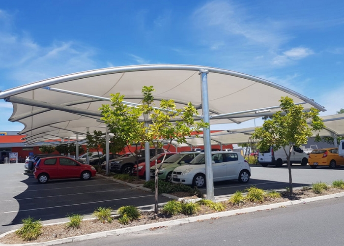 Double Bay Carpark Shade Structures for Retail Sites by MakMax Australia