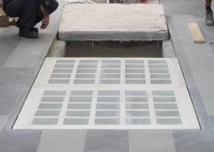 Fire Rated Glass Block Paving by Obeco Glass Blocks