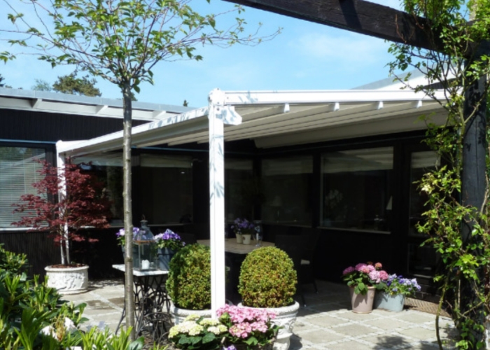 Pleated Retractable Roof System for Homes by Undercover Blinds