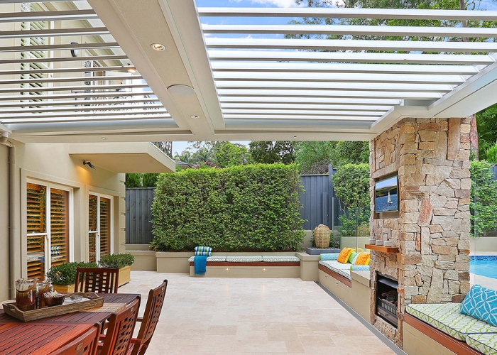 Louvred Awning System for Patios by Vergola