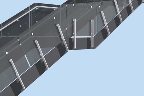 glass balustrade stair system