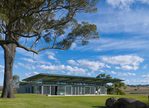 house with sliding door and louvre windows