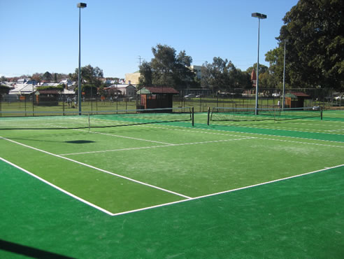 tennis court with artificial grass surface