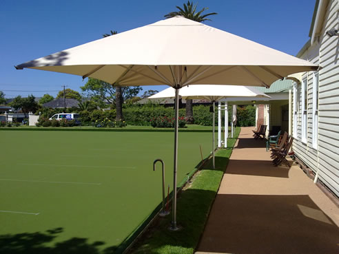 permanently installed shade umbrella