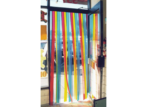 coloured plastic strip door