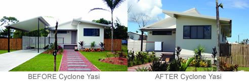 house built with versiclad panels before and after cyclone yasi