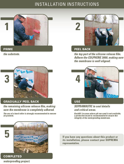 below ground sheet membrane waterproofing installations instructions