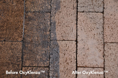 before and after brick cleaning with ozy-klenza