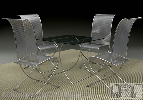 stainless steel mesh dining set