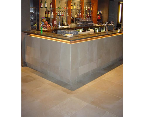 cebu sandstone tiled bar and floor