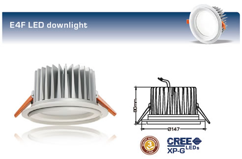commercial led downlight size