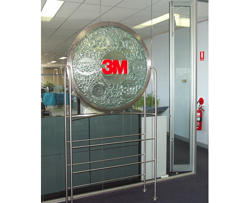 3m embossed glass medallion