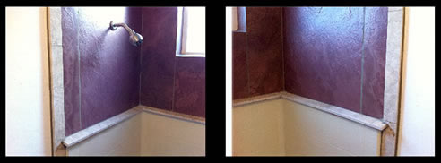 shower recess stone veneer