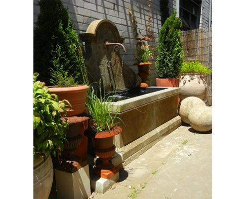 water feature stone garden