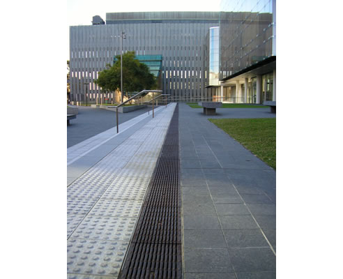 slabdrain and iron heelsafe grate at sydney university