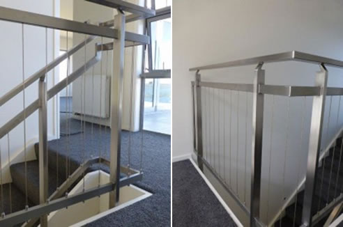stainless steel wire balustrade with wire running vertically