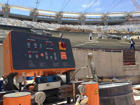 gama g-50h polyurea application maracana stadium brazil