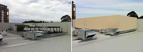 before and after acoustic enclosure
