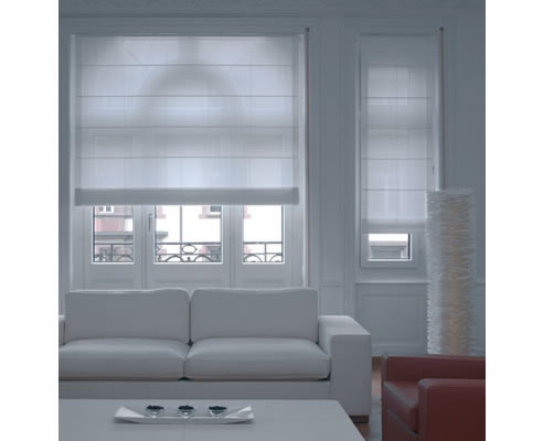 white roman blinds