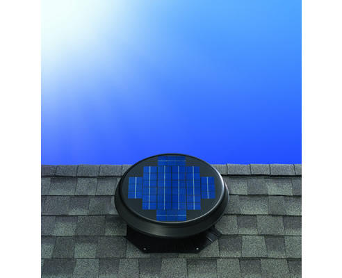 solar powered ventilation fan on rooftop