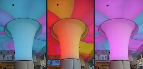 colour changing roof at moochi hornsby