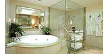 bathroom surfaces with protective coatings