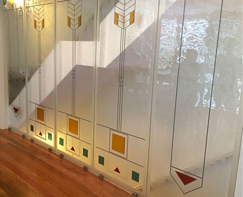carved glass balustrade
