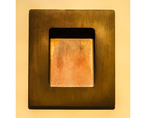 aged brass step light