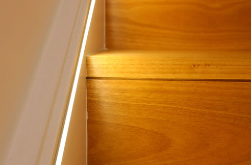 led strip lighting staircase