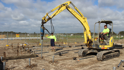 screw pier installation