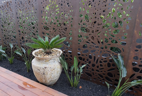 patterned garden screen