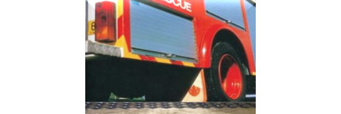 permeable drainage grid fire truck