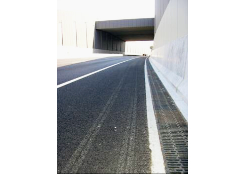 ACO's TraffikDrain with HiFlo and ACO's KerbDrain from ACO