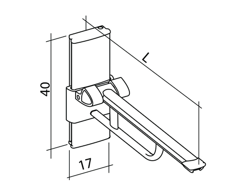 dimensions toilet support arm