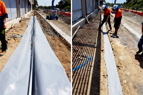 Gas membrane project on a construction site in NSW from Monarflex