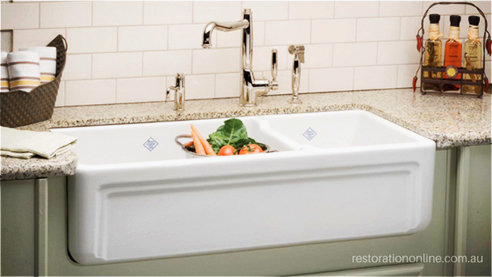 Shaws Classic Waterside 600 - Curved Apron Sink from Restoration Online