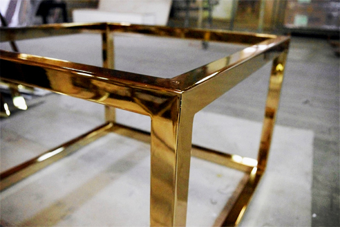 gold finished table frame