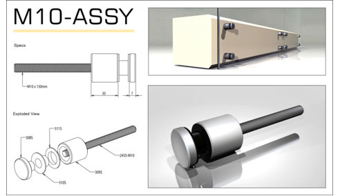 Glass fixing assemblies from ECIA