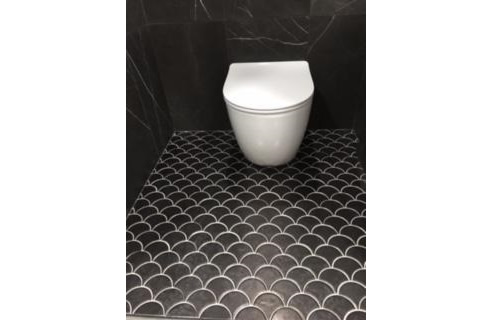 fish scale tile toilet floor