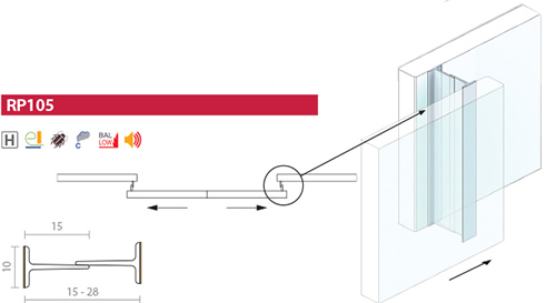 RP105 sliding door weather and energy seal