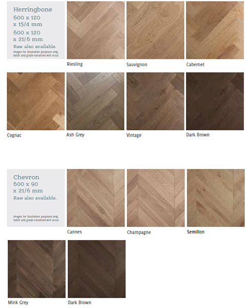De Marqué Oak Parquetry Flooring: Colour Palette