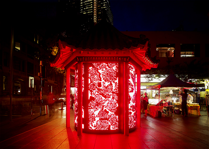 Lunar New Year Public Artwork by Chris Yee with Axolotl