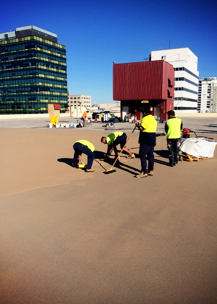 Trafficable Membrane for Ipswich Health Plaza from Bayset